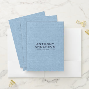 Light Blue Fabric Texture Pocket Folder
