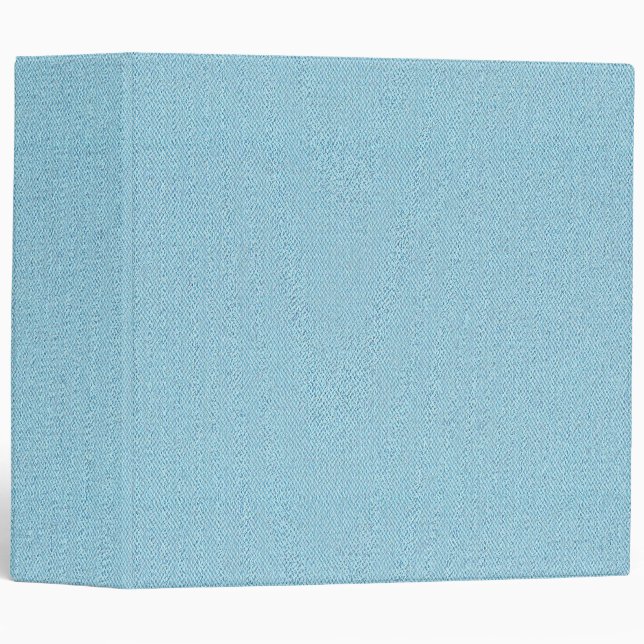 Light Blue Fabric Texture Weave Pattern Blank 3 Ring Binder (Front/Spine)