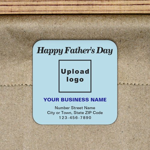 Light Blue Fathers Day Business Square Sticker