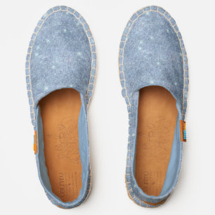 Light Blue Faux Glitter Espadrilles