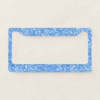 Light-blue faux glitter pattern license plate frame