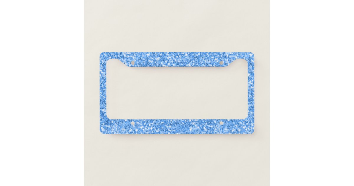 Lightblue faux glitter pattern license plate frame Zazzle