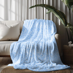 Light Blue Faux Glitter & Sparkles Fleece Blanket
