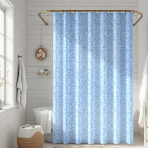 Light Blue Faux Glitter & Sparkles Shower Curtain