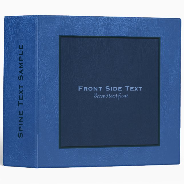 Light-blue faux leather 3 ring binder (Front/Spine)