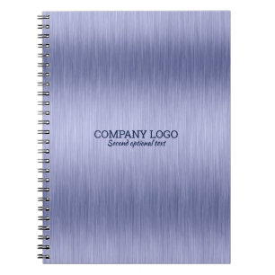 Light-blue faux metallic brushed aluminum texture notebook