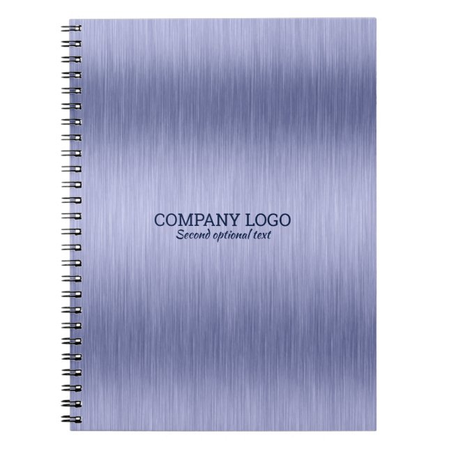 Light-blue faux metallic brushed aluminum texture notebook (Front)