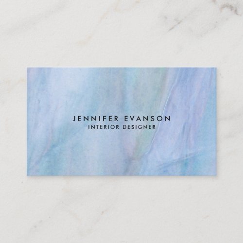 Light Blue Faux Stained Glass Watercolor Pattern Business Card