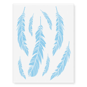 Light Blue Feather Collection Temporary Tattoos
