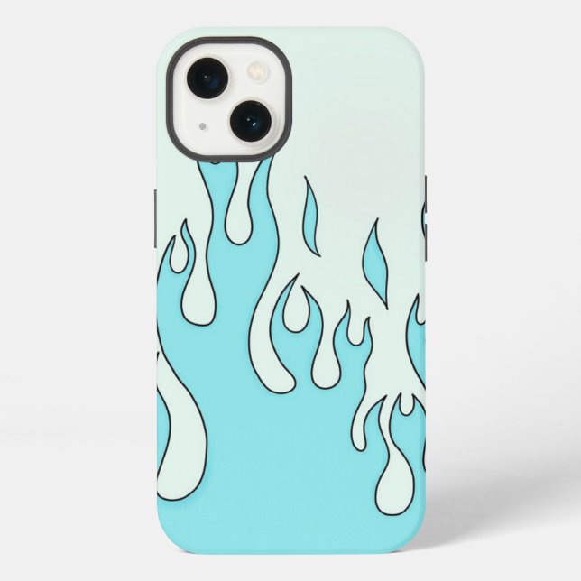 Light blue flame iphone case (Back)