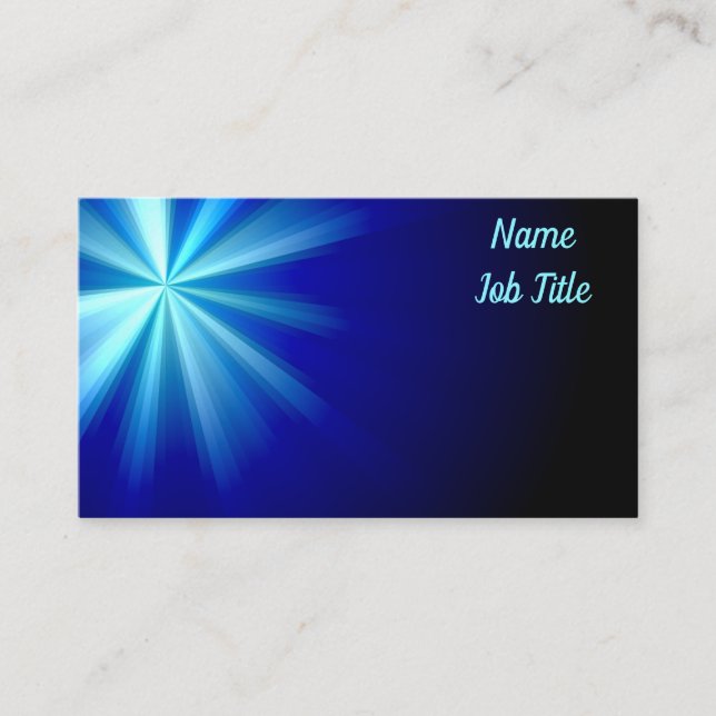 Light Blue Flare on  Dark Blue  Business Card (Front)