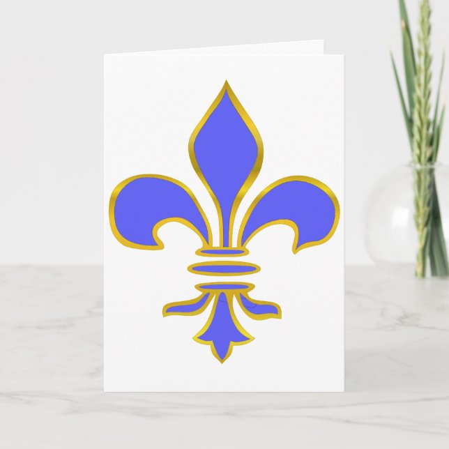Light blue fleur de lis - Greeting Card (Front)