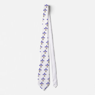 light blue fleur de lis neck tie