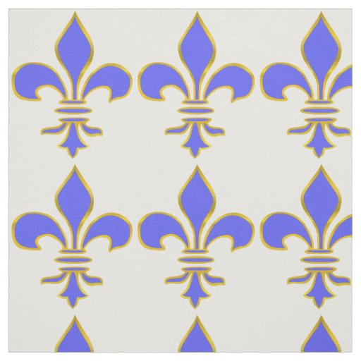 Light blue Fleur de Lis Pattern Fabric