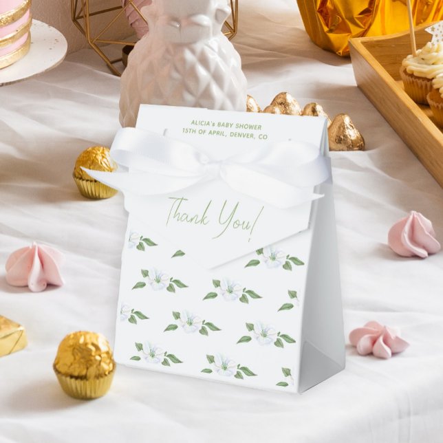 Light blue floral boy baby shower favor boxes (Creator Uploaded)