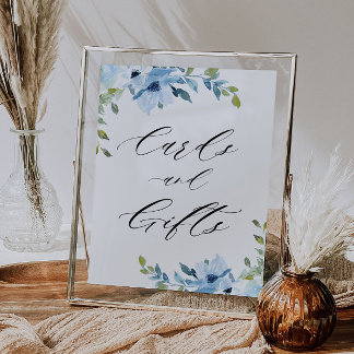 light blue floral cards & gifts sign