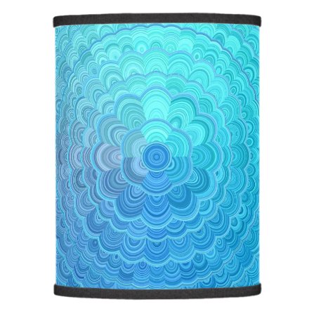 Light Blue Floral Circle Mandala Lamp Shade