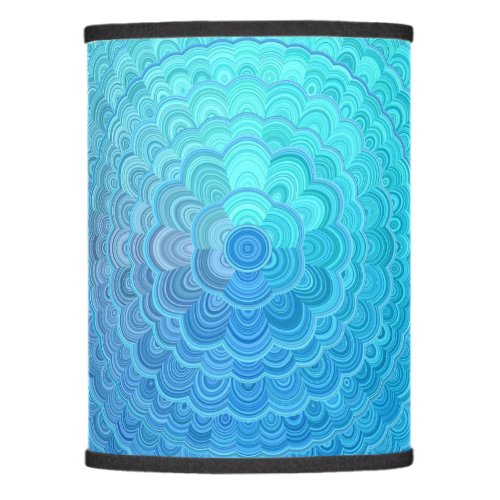 Light Blue Floral Circle Mandala Lamp Shade