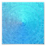 Light Blue Floral Circle Mandala Photo Print at Zazzle