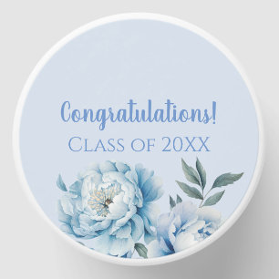 Light Blue Floral Graduation Mini Candle Favors