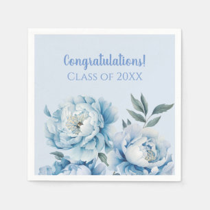 Light Blue Floral Graduation  Napkins