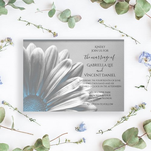 Light Blue Floral Highlights Wedding Invitation