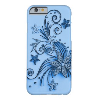 Light Blue floral ornament, decorative art, waves Case-Mate iPhone Case