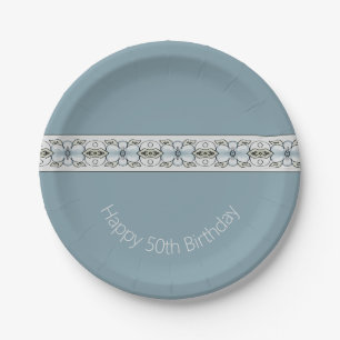 Light Blue Floral Paper Plates