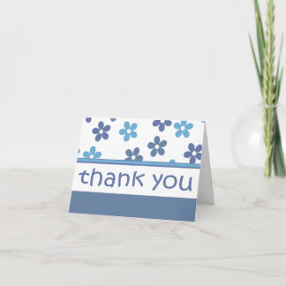 Light Blue Floral Pattern "Thank You" cards