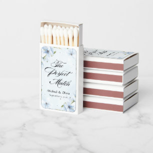 Light Blue Floral Perfect Match Wedding Matches