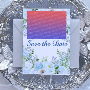 Light blue floral postcard