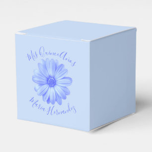 Light Blue Floral Quinceañera Favor Boxes