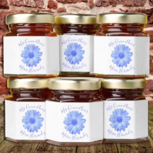 Light Blue Floral Quinceañera Honey Jar Favors