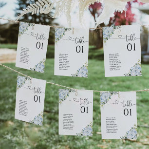 Light Blue Floral Table Number Seating Chart
