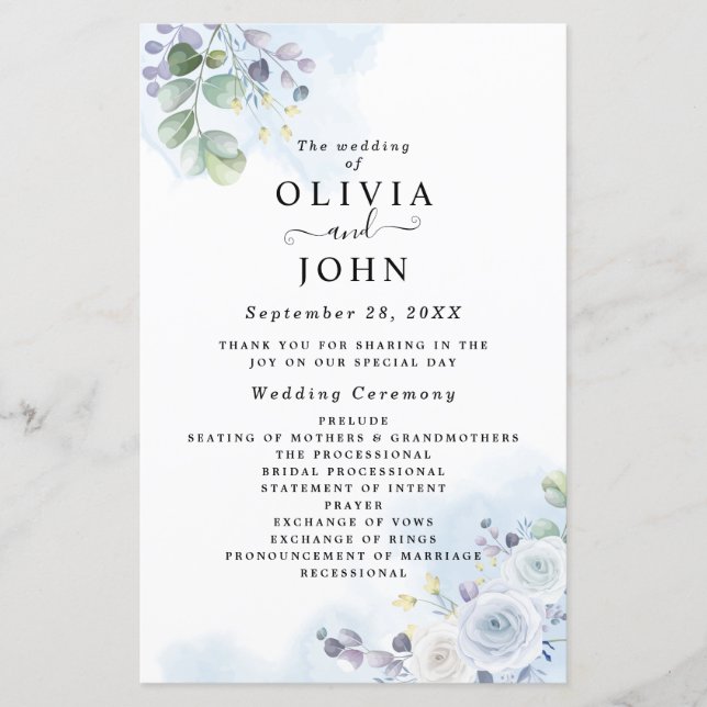 Light Blue Floral Watercolor (Front)