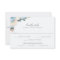 Light Blue Floral Wedding RSVP Meal Choice Card