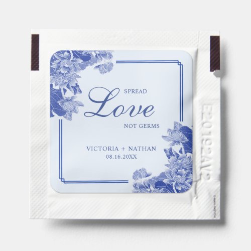  Light Blue Flower Chinoiserie Wedding Favor  Hand Sanitizer Packet