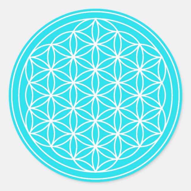 Light Blue Flower of Life Sticker (Front)
