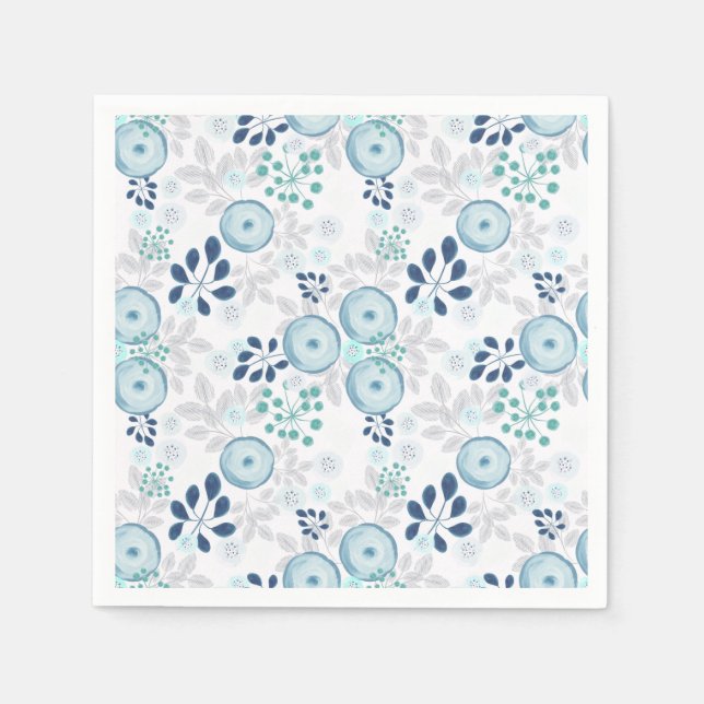 Light blue flowers napkins (Front)