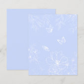 Light Blue Flowers Pattern, Floral, Minimalist (Front/Back)