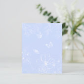 Light Blue Flowers Pattern, Floral, Minimalist (Standing Front)