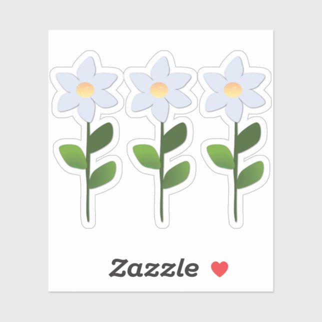 Light Blue Flowers Sticker (Sheet)
