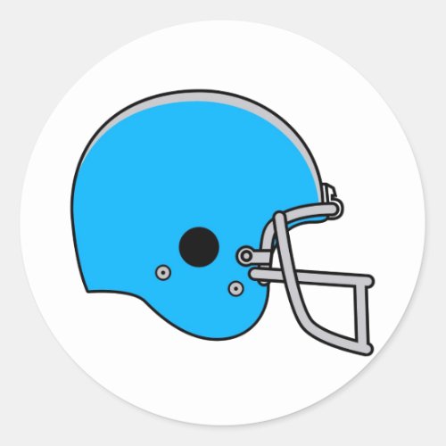 Light Blue Football Helmet Classic Round Sticker