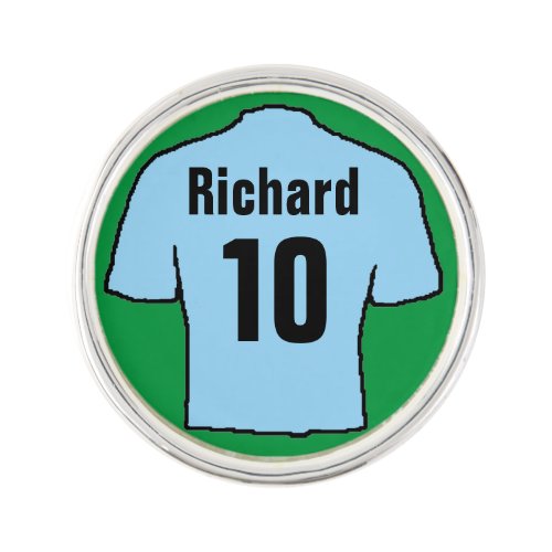 Light Blue Football Shirt to Personalise Lapel Pin