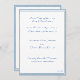 Light Blue framed Wedding Invitation