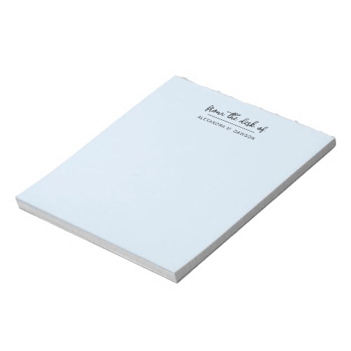 Light Blue From The Desk Of Simple Script Name Notepad