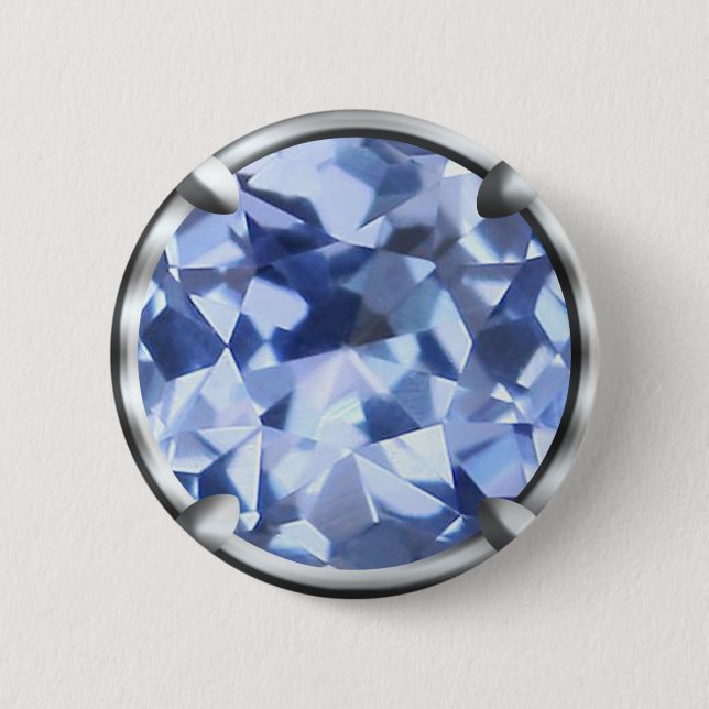 Light Blue Gem Design Button (Front)
