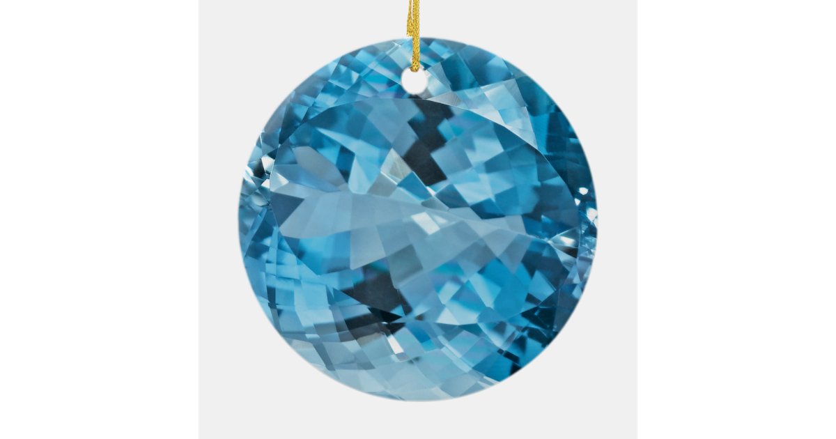 Light Blue Gemstone Aquamarine March Birthstone Ceramic Ornament Zazzle Com