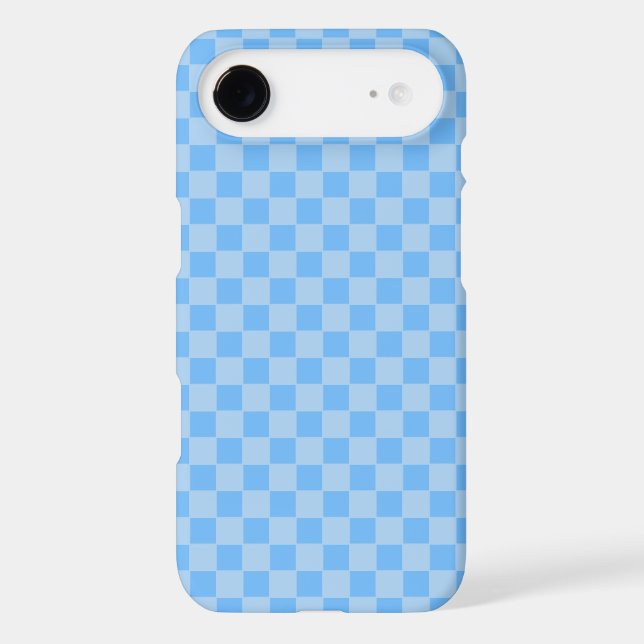 Light Blue Geometric Checkerboard iPhone Case (Back)