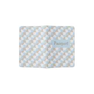 Light blue geometric pattern passport holder
